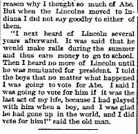 Article from The Morning Herald containing quotes from Austin Gollaher about Abraham Lincoln's school days