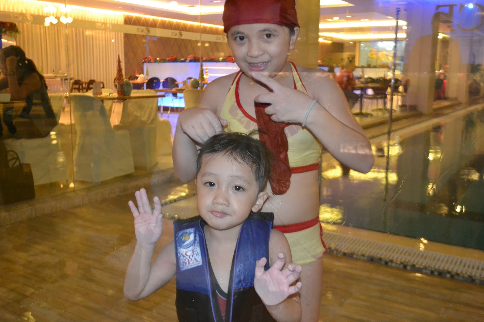 Daddy sees red Ace water spathe Metro's Ultimate Swimming and Spa