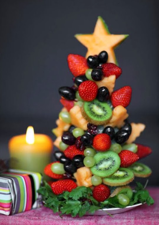 árbol de navidad de frutas