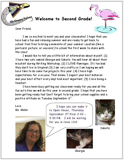 open house letters
