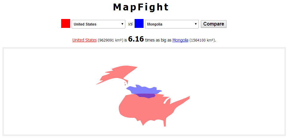 free technology for teachers compare the size of countries and compare countries size