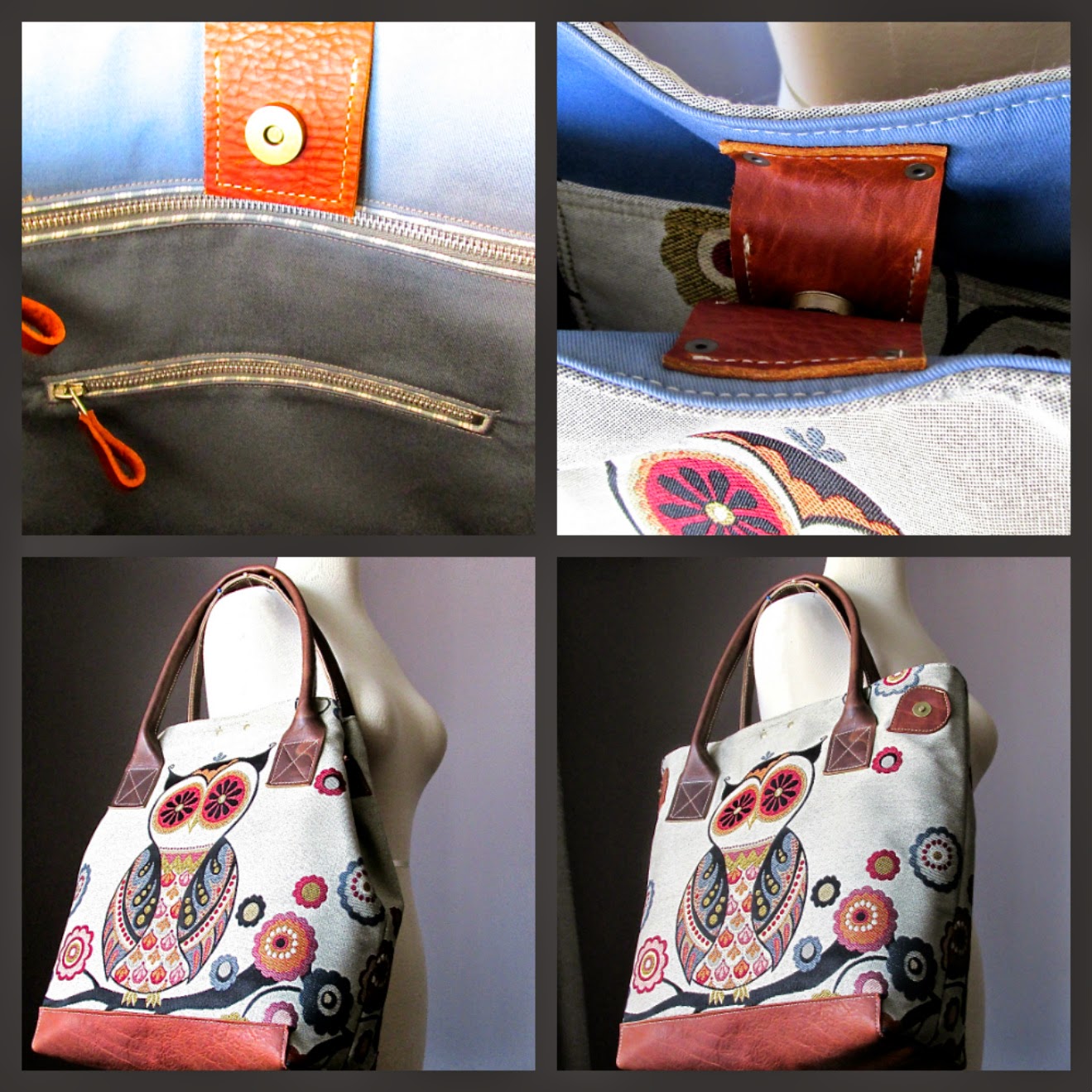 Laboratory of Fashion Owl bag Leather tote bag leather bag Nature Boho bag Market Bag