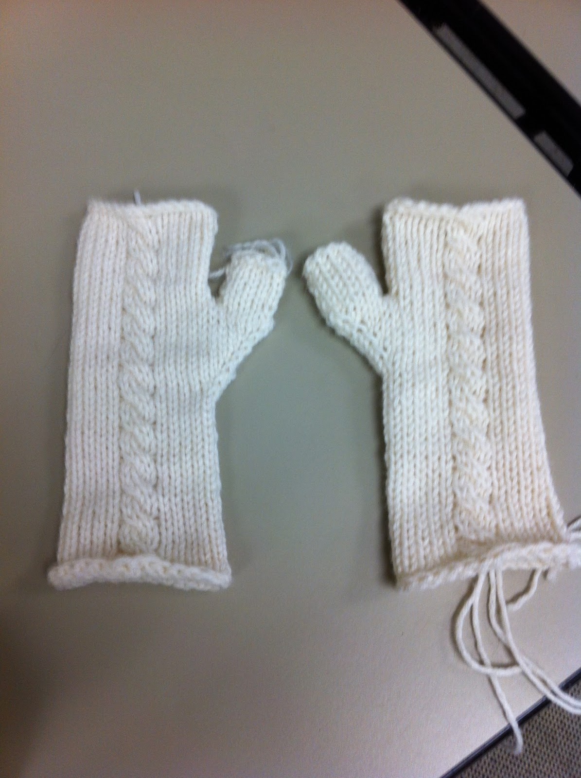 Machine Knitting Fun Fingerless Gloves by Karalyn