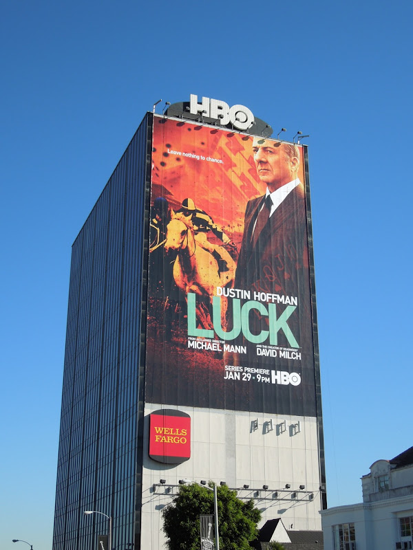Dustin Hoffman Luck billboard