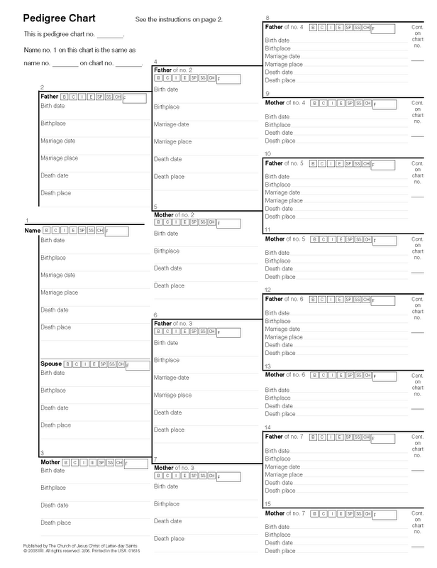 1st Step Fill in a Pedigree Chart & Family Group Record
