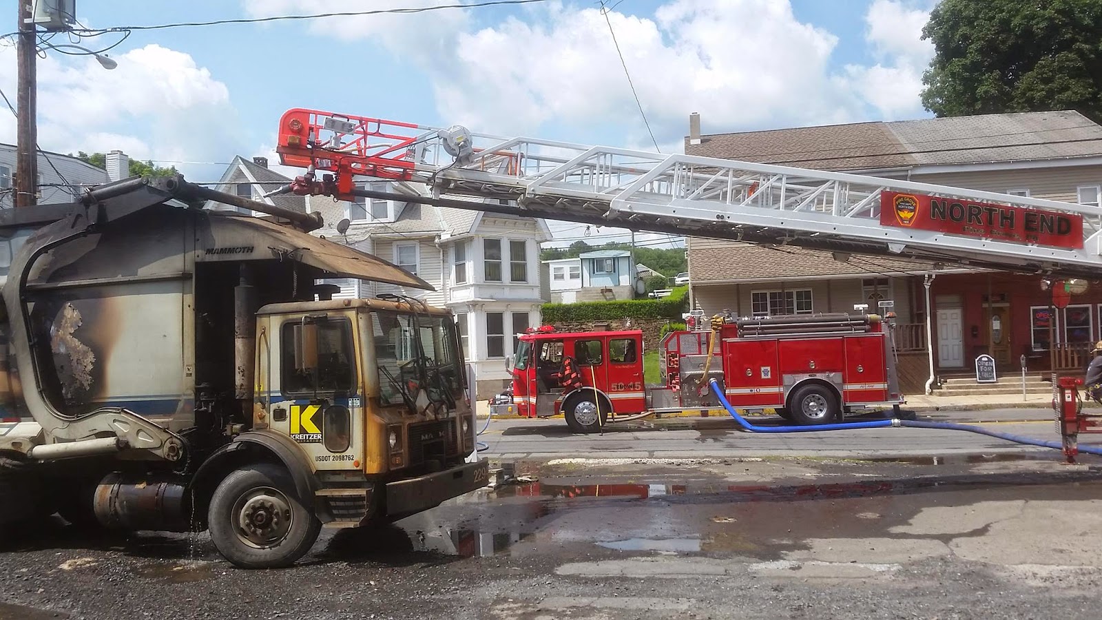 Skook News Garbage Truck Fire Wednesday Morning in Pine Grove