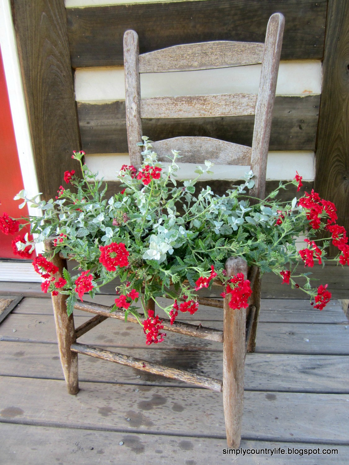 Simply Country Life Free Chair Turned into a Planter