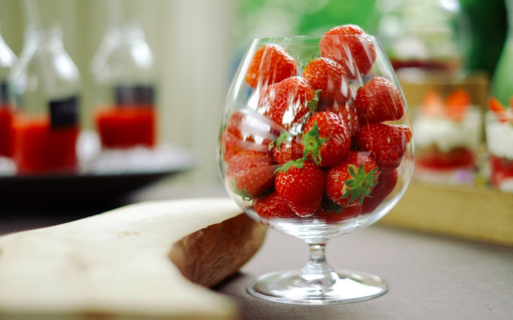 Glass with Strawberries