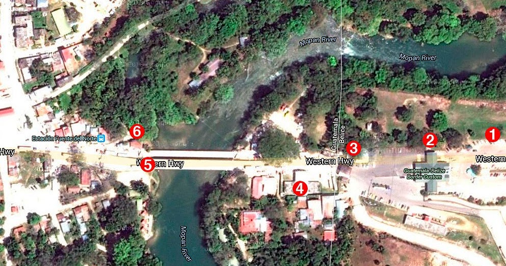 earth roamers crossing the border between belize and maps comm