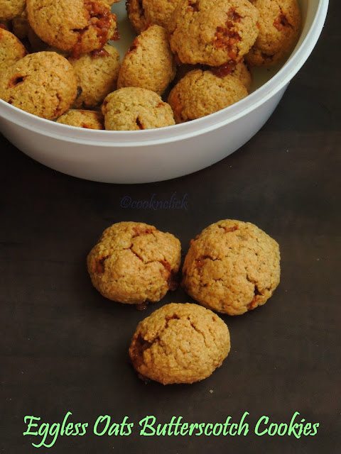 Eggless Oats cookies with butterscotch chips