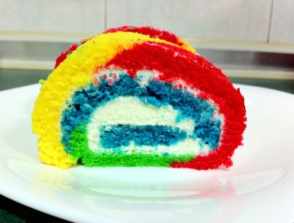 christmas rainbow logcake
