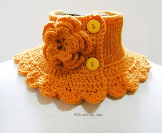 knit neck warmer,  knit cowl, yellow scarf