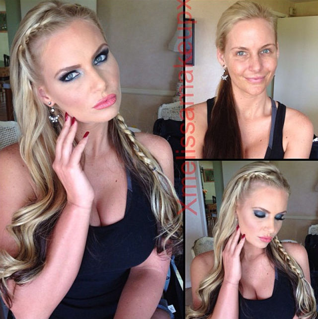 Porn Stars Before and After Their Makeup Makeover.