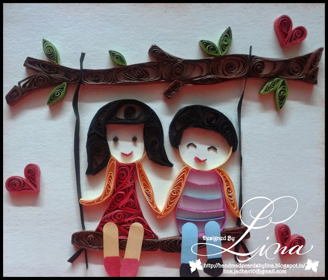 Lina's Handmade Cards Quilled Couple