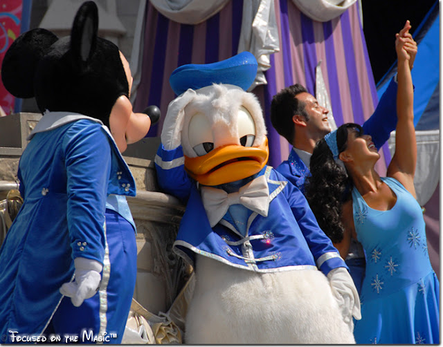 Donald and Mickey in the Castle Court Stage Show