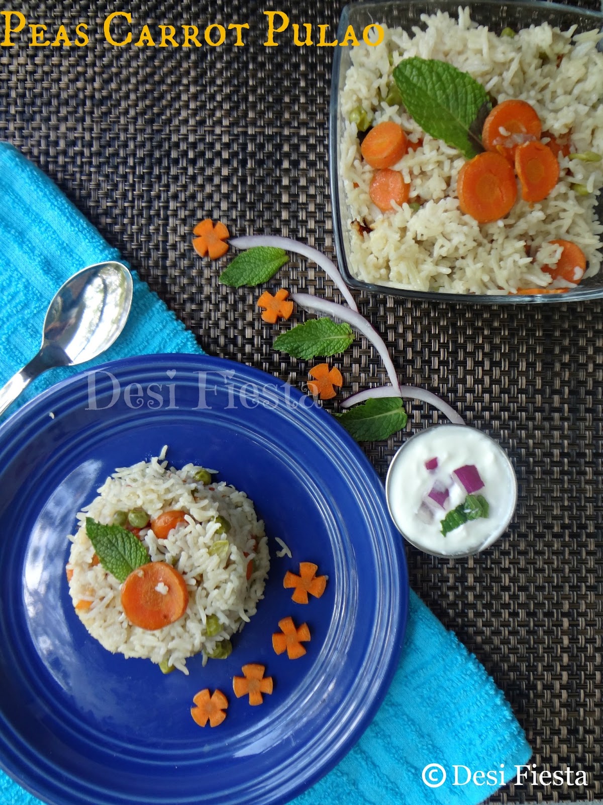 Peas Carrot Pulao Desi Fiesta