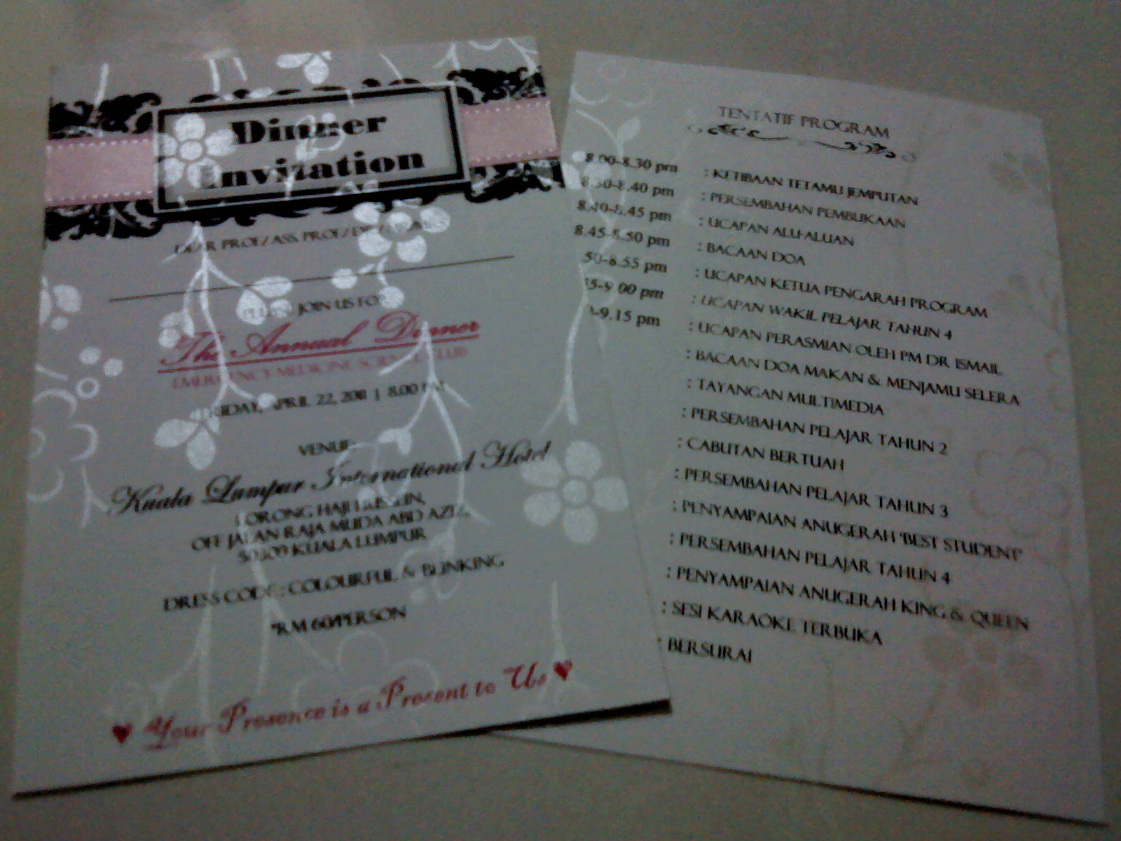 ~fantasy gue~: Dinner invitation card!!