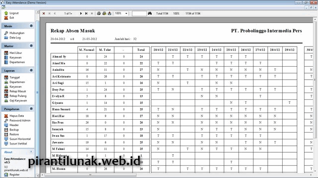 Software Absensi Sidik Jari - Rolex Komputer