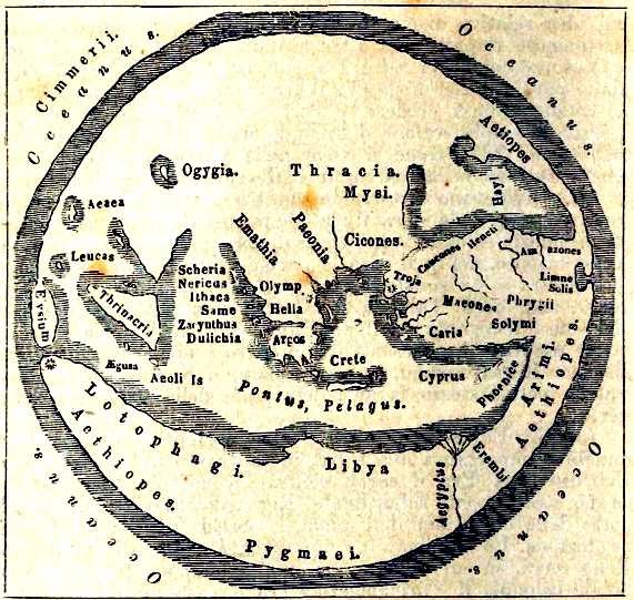 Storia Notizie carta del mondo secondo Omero