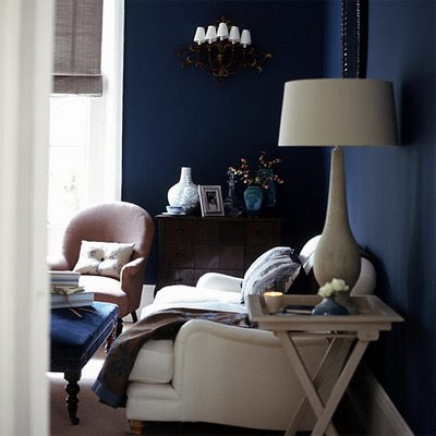 Site Blogspot Dark Brown Furniture Living Room on The Deep Cobalt Walls Enclose The Space And Give It A Sense Of