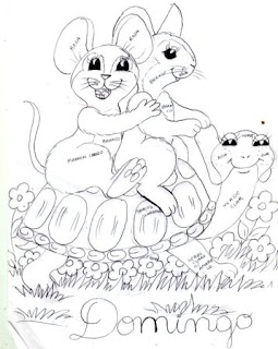 desenho de ratos para pintar