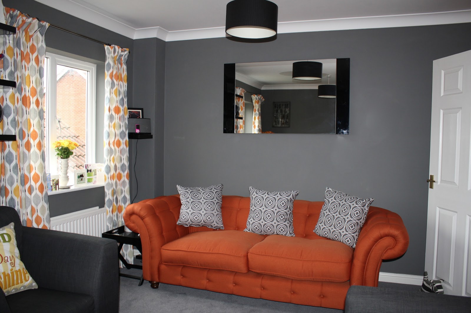 Orange And Grey Living Room Ideas
