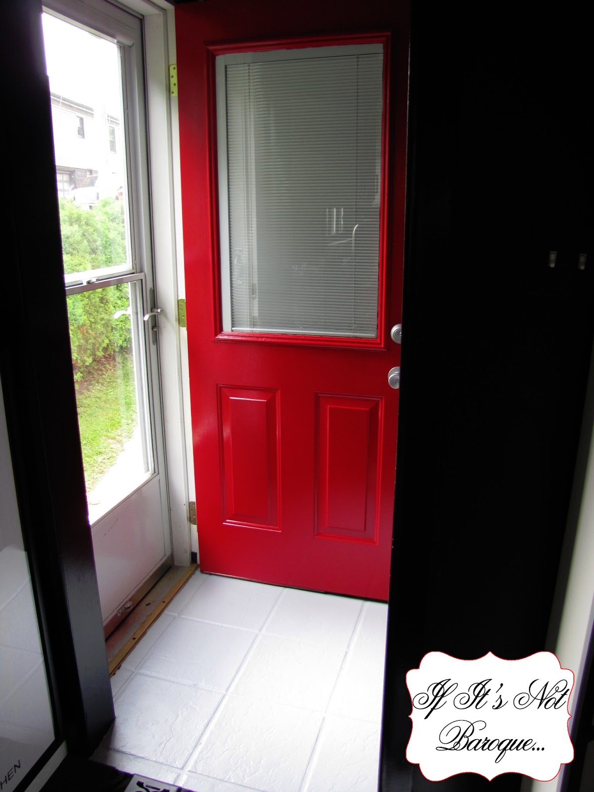 If It's Not Baroque... How I Painted A Ceramic Tile Entry Floor