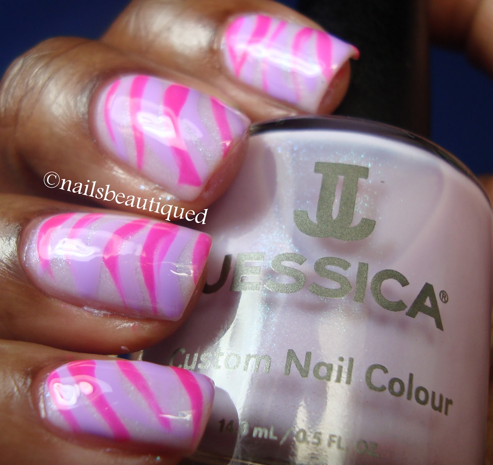 unbitten polish Zebra Stripe Nail Art Design