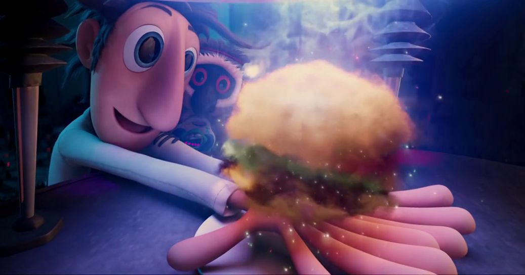 nomnomMovies Cheeseburger rain from Cloudy with a chance of meatballs