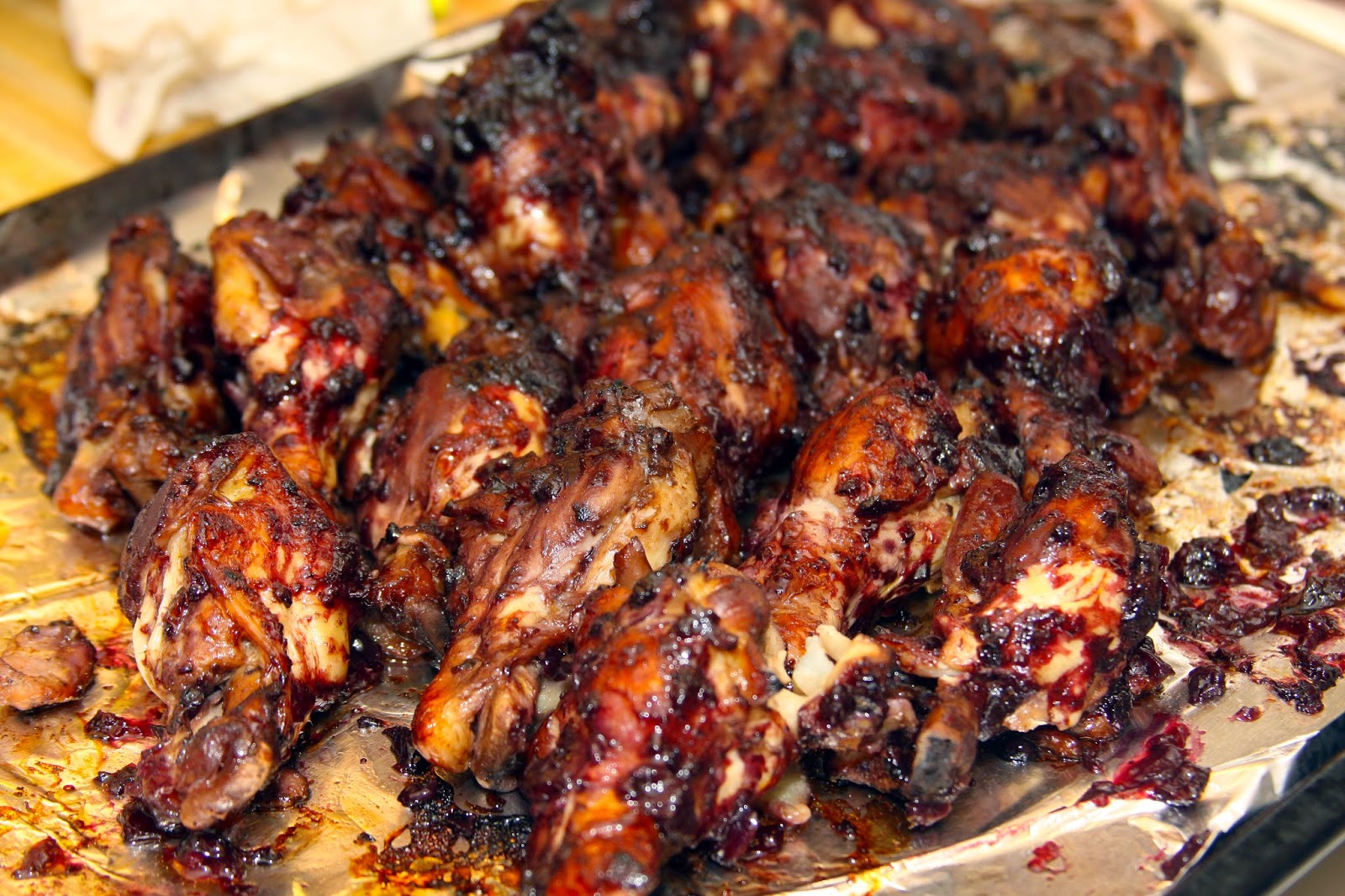 For the Love of Food CrockPot Blueberry Barbecue Chicken Wings