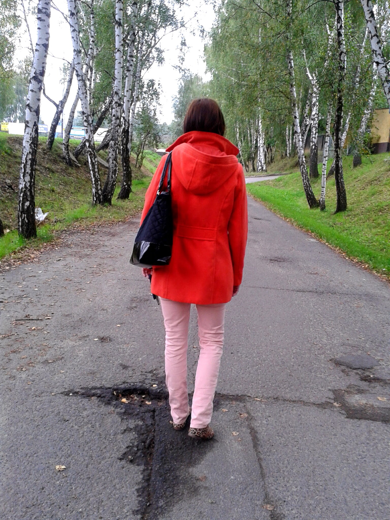 Pierwszy jesienny zestaw bordo plus morelka i pomarańcza