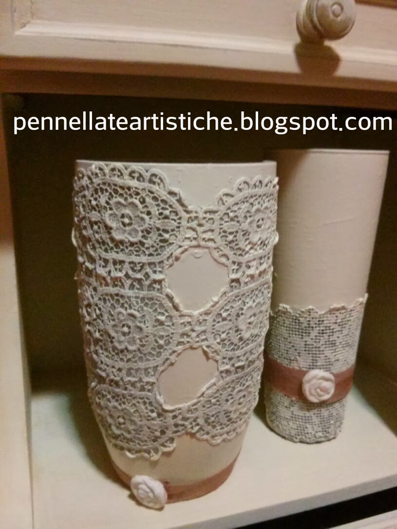 Pennellate artistiche: vasi in pizzo /holiday shabby pots