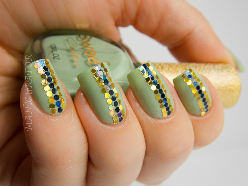 blinged out nail art