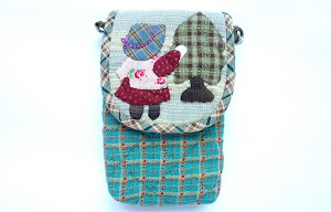 Japanese Patchwork Fabric Quilt Sling Pouch