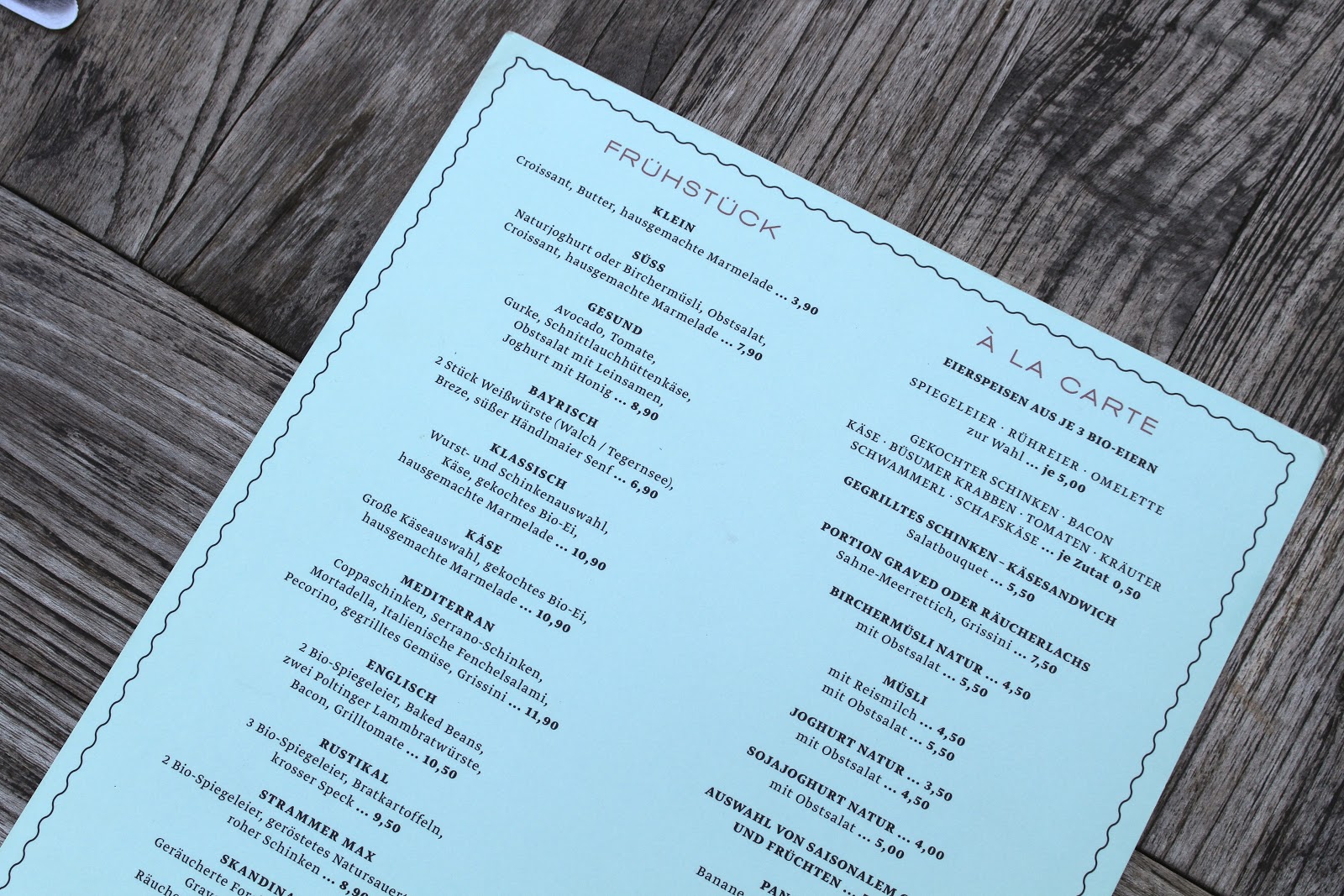 Café Reitschule frühstück menu Munich