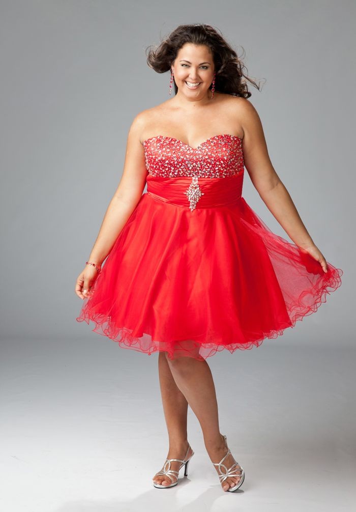 Plus Size Cocktail Dress with Tulle