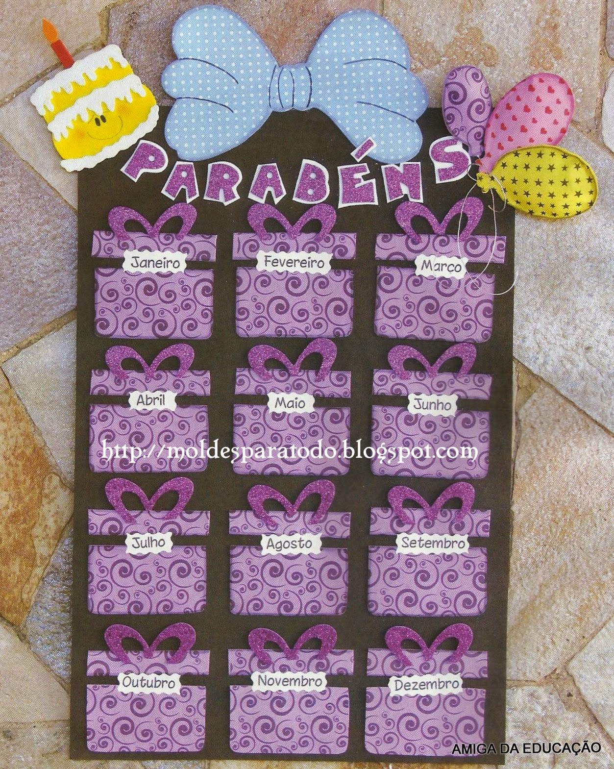 Manualidades escolares para decorar: Molde para cartel de cumpleaños