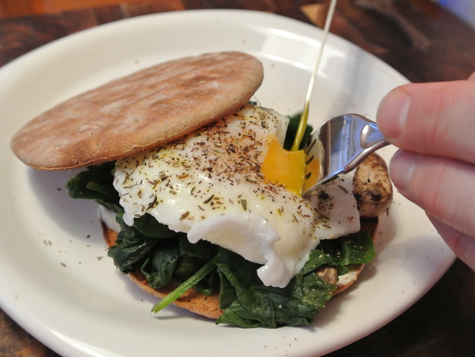 MushroomSpinach Eggs Benedict