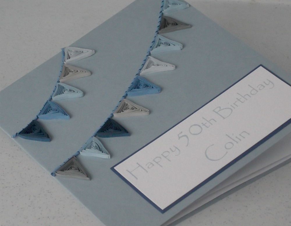 Paper Daisy Cards Quilled birthday card for men