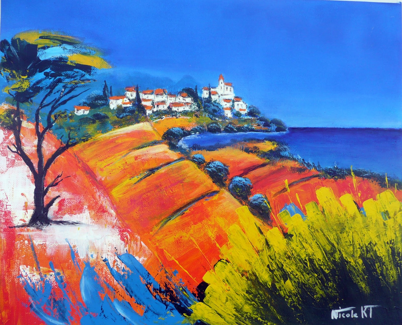 Nicole Catté Artiste Peintre  Peinture village provençal