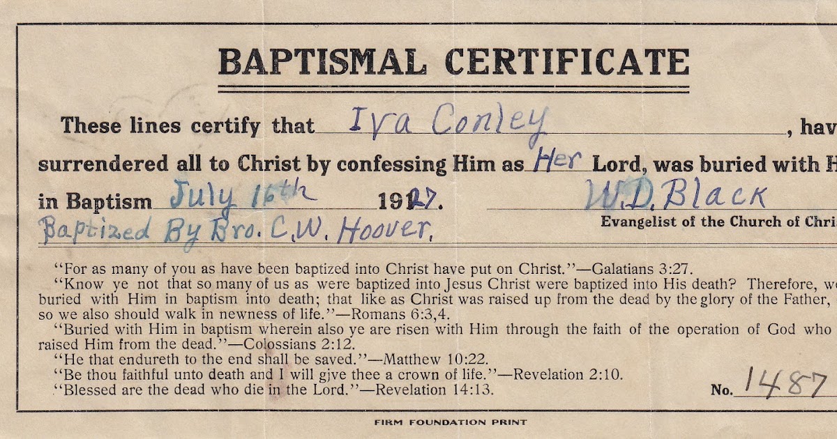 A Nested Family of Robbins Church Record Sunday Baptismal Records