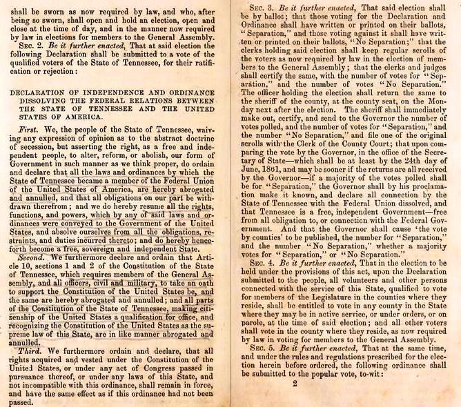 Confederate States of America Constitution State Secession Resolutions