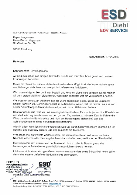 Referenzschreiben Diehl