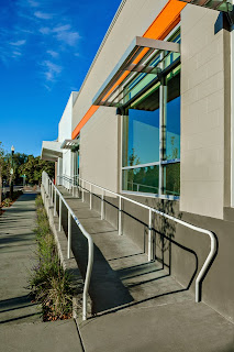 Exterior concrete ramp to CSHQA office