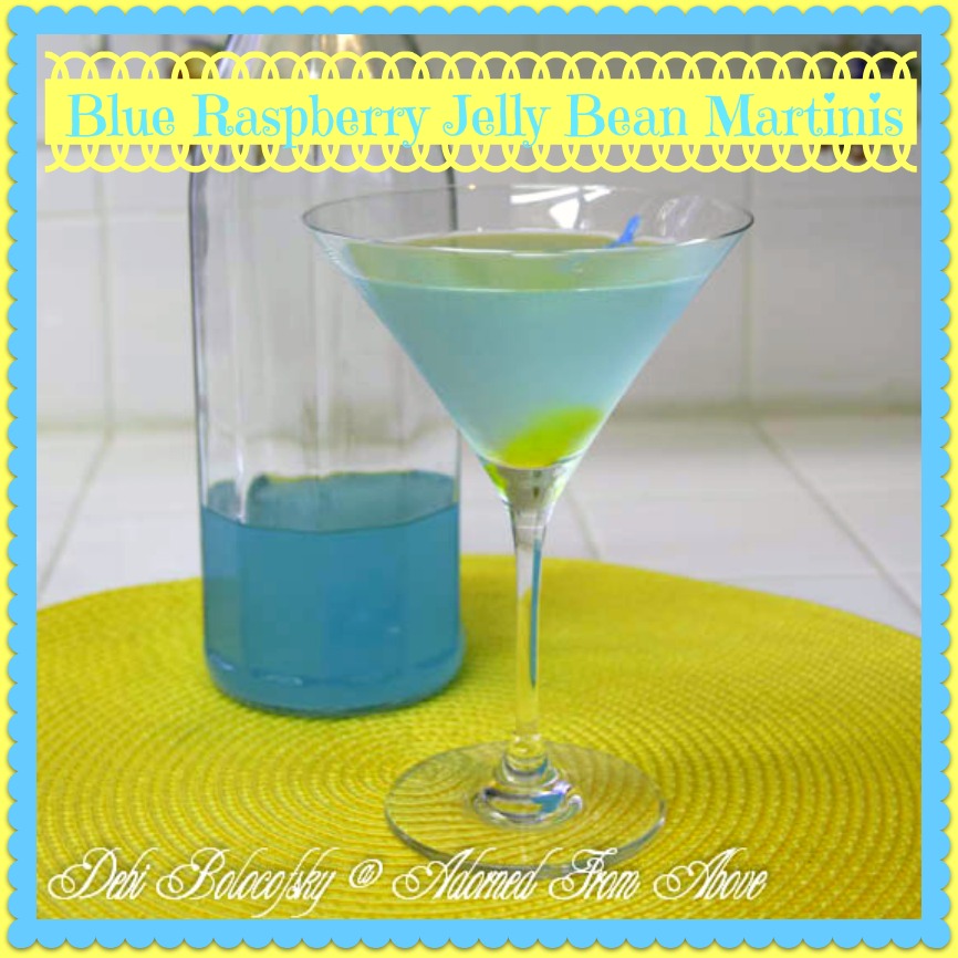 Adorned From Above Blue Raspberry Jelly Bean Martini for Friday's