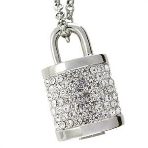Crystal Lock Necklace Pendrive 