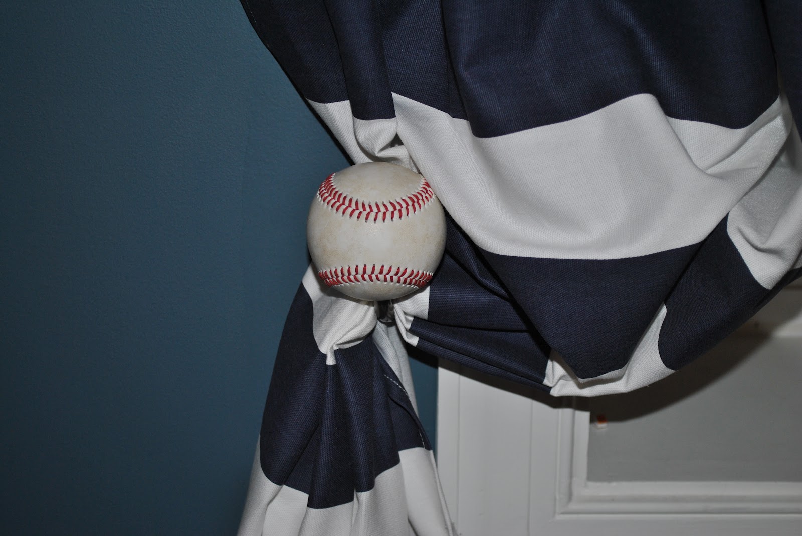Adventures in DIY Tween Boy Baseball RoomPart II Baseball Curtain Rod