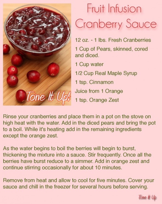 Fitness and Health Fruit Infused Cranberry Sauce by Tone It Up