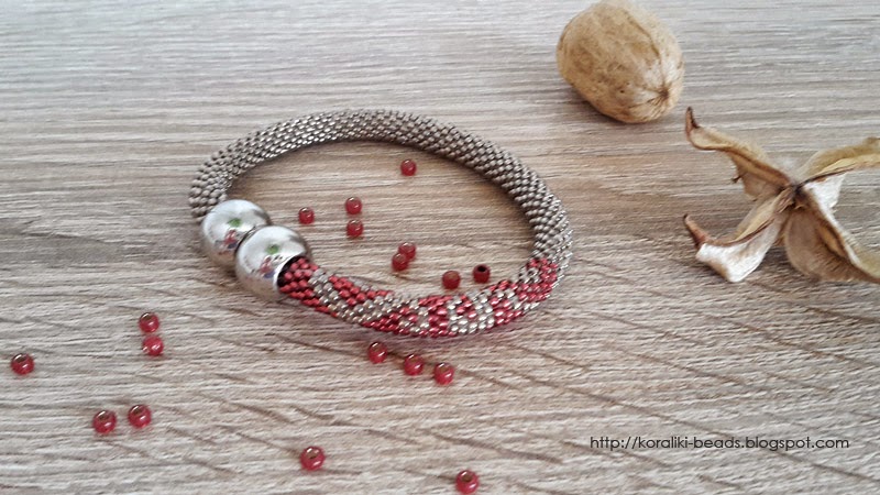 Bransoletka sznur szydełkowo-koralikowy Bracelet-bead crochet rope