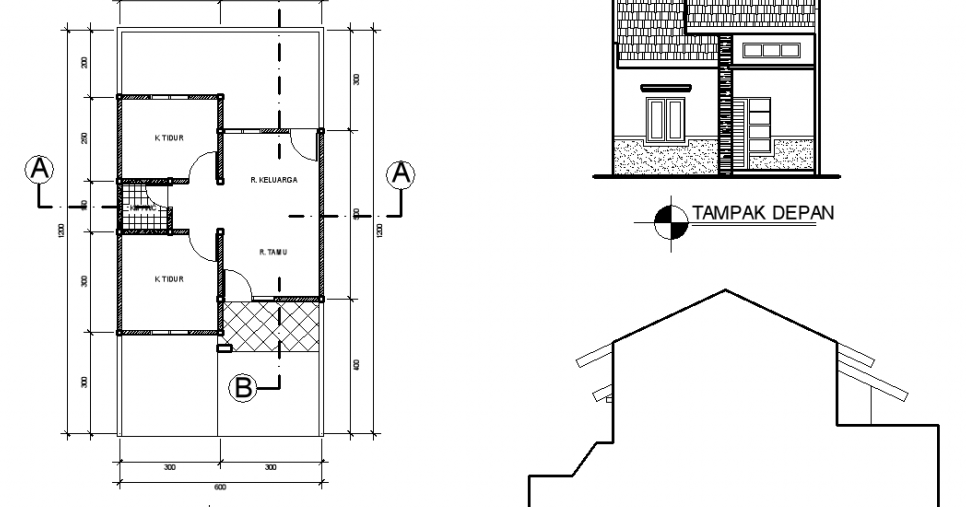 Gambar Denah Desain Rumah Minimalis Type 36/60 – 36/72 – 36/90